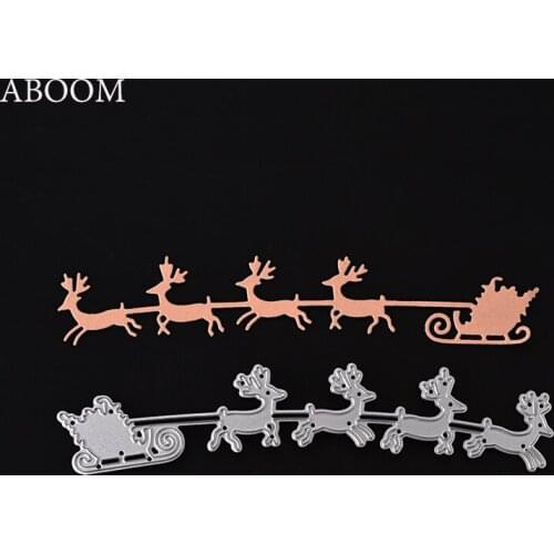 ABOOM 1PC Animal Four Deers Bearing The Burden Metal Cutting Dies Embossing Folder Scrapbooking Album Photo Cut Dies For DIY