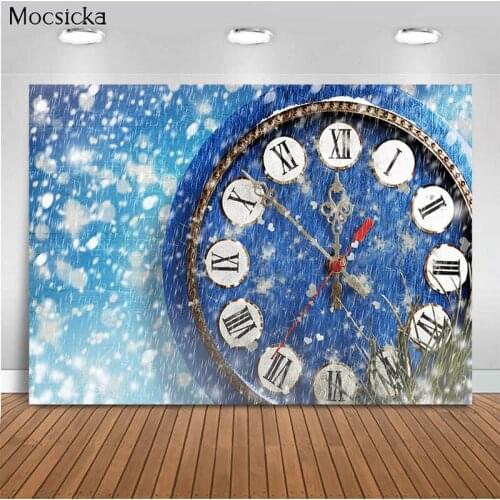Mocsicka Child Portrait Photo Background Winter Clock Decoration Style Baby Shower Photo Wallpaper Photography Props Banner