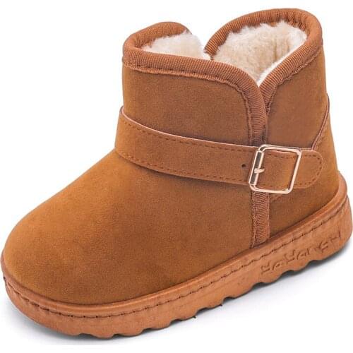 Youth Girls Snow Boots 2019 New Simple Boys and Girls Cotton Boots Girls Winter Plus Velvet Snow Boots