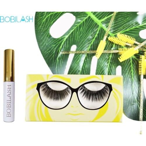 False Eyelashes Set With Glue For Eyelashes Extention 1Pair Natural Lashes&Professional Quick Dry Eyelash&Lashes Brush