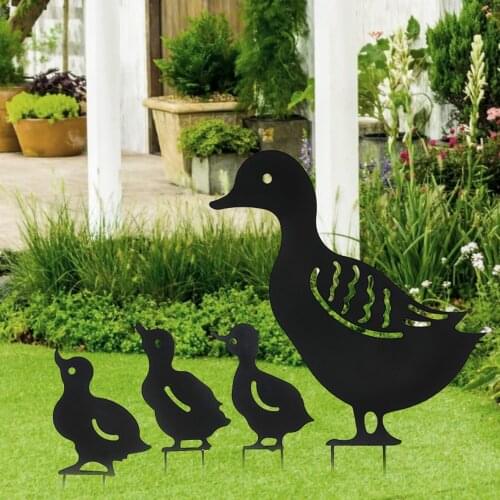 Garden Duck Decoration Set Hollow Garden Animal Ornament For Lawns Gardens Backyards Animal Decoration Reusable Waterproof