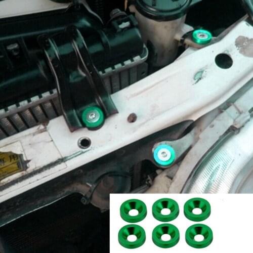 6pcs/set Decorative Motorbike Universal Headlights Bumper Washer Screw Set DIY Car Modification License Plate Gaskets Mini M8