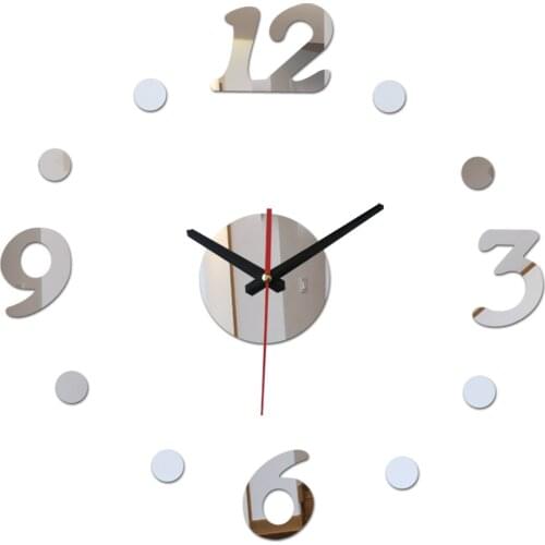 New sticker quartz clock watch wall clocks vintage acrylic mirror home large decorative fashion living room