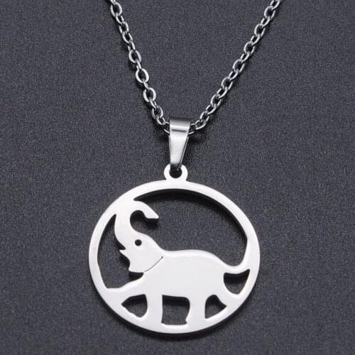 Elephant Stainless Steel Charm Necklace for Women Wholesale Dropshipping Dainty Steel Necklaces Accept OEM Order