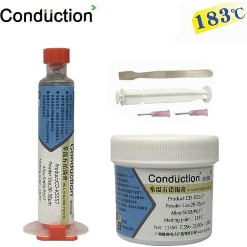 Syringe Liquid Flux BGA Soldering Paste Leaded Welding Tool Low Temperature Melting Point 183C Tin Solder Paste 10cc no-clean