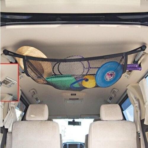 Portable Car Ceiling Storage Net Pocket Car Roof Storage Bag Cargo Net Bag Car Trunk Storage Pouch Sundries Storage