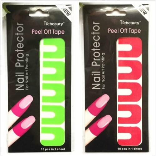 Wholesale New Professional Nail Sticker Nail Spill-proof Stick Preventing Armour Oil Overflow U-shaped Manicure Wrap Decal 500pc