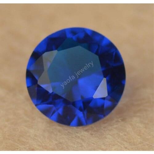 Sale 4~15mm 5A 113# Deep Blue Sapphir-e Color Round Brilliant Shape Glass Stone Lab Created Gems Loose Beads For Jewelry