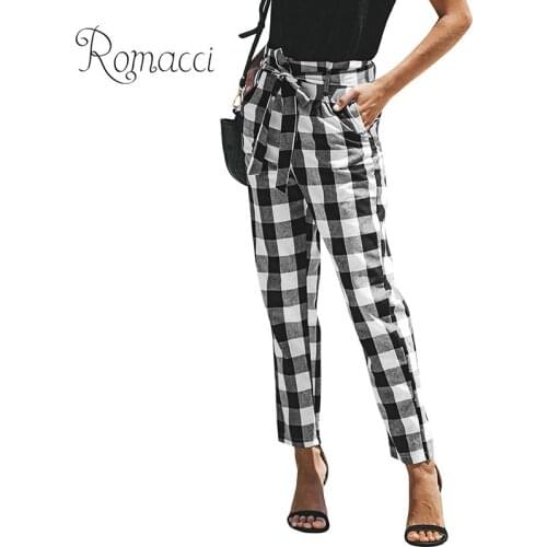 Женские брюки с высокой талией Romacci China At AliExpress