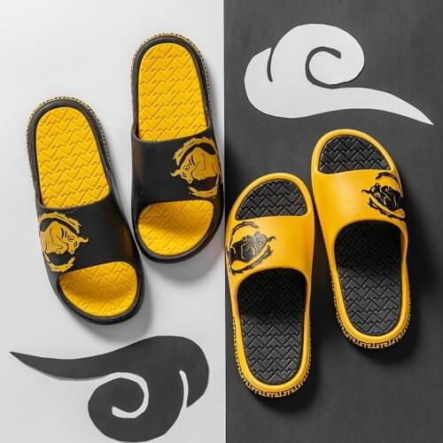 Fashion Summer Mens Thick-Soled Slippers Outdoor Beach Sandals Non-Slip EVA Soft-Soled Couple Womens Indoor Bathroom Shoes