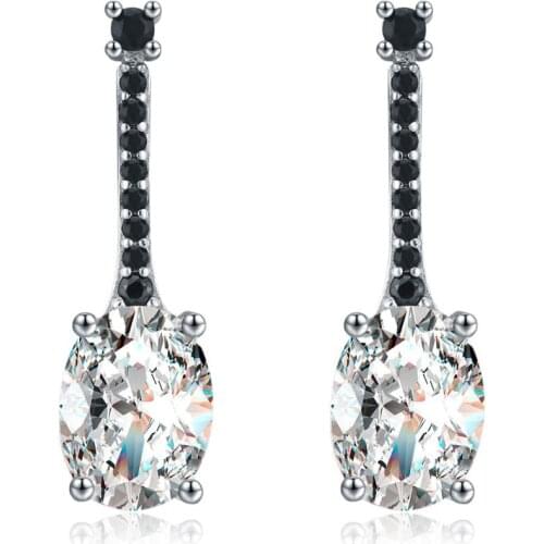 Black Awn 2020 New Arrival Genuine 925 Sterling Silver Jewelry Black Spinel Stone Cute Party Stud Earrings for Women I088