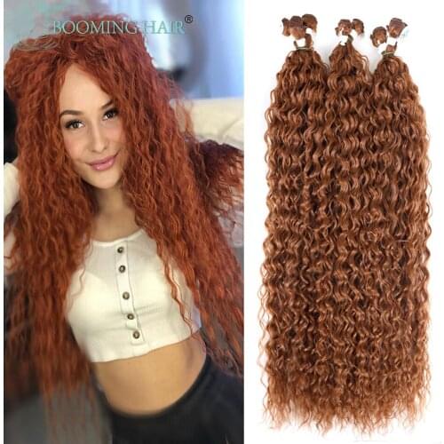 Fiber Synthetic Kinky Curly Hair Weave Bundles 9pcs/Lot 300G Synthetic Hair Bundles Extensions For Women By BOOMING HAIR