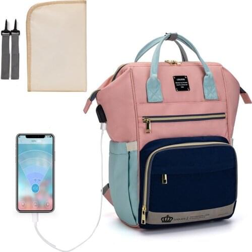 LEQUEEN Diaper Bag Baby Care Nappy Bag Large Stroller Bag Organizer with Changing Pad Backpack Mommy Bag Outdoor Travel Backpack