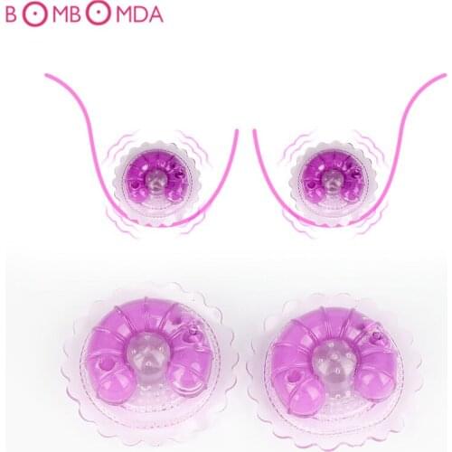 1 Pair Vibrating Nipple Clip Vibrator Nipple Breast Massage G spot Stimulation Nipple Sticker Vibrators Adult Sex Toys for Women