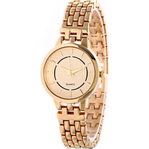 High Quality Golden Watch Metal Band Women Waterproof Wristwatches New Fashion Luxury Gold Color Wristwatch