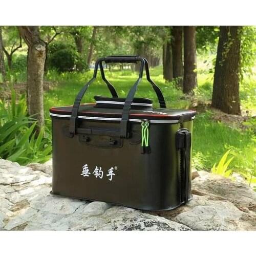 Fishing Tackle Boxes Folding Bucket Fish Protection Bag EVA Material High Capacity Wear-resistant Multifunction Fishing Box