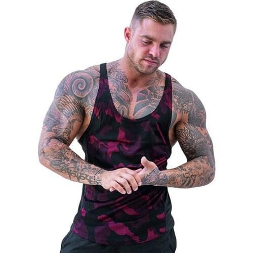 Muscle fitness camouflage vest mens breathable quick-drying clothing mens casual outdoor sports racer vest ropa para ejercicio