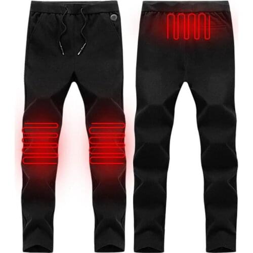 Winter Outdoor Hiking Heating Pants Trousers 3 Mode Adjustable Smart USB Heating Leggings Base Layer Elastic Warm Pants