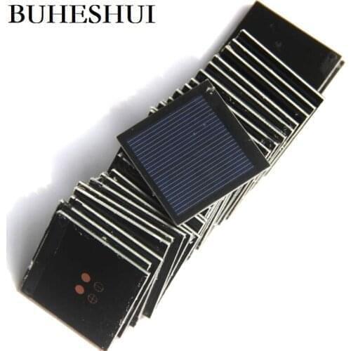 BUHESHUI 0.2W 1V 500MA Mini Solar Panel Polycrystalline Solar Cell Module DIY Solar Battery Charger Study Epoxy 40*40MM 10pcs