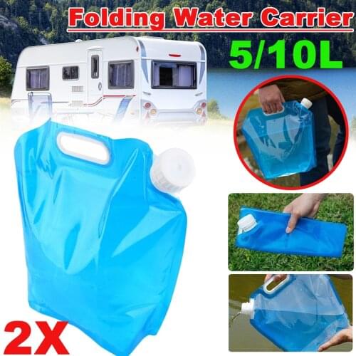 4/2/1Pcs 5/10L Portable Folding Water Carrier Container Bag for Outdoor Camping Hiking BBQ