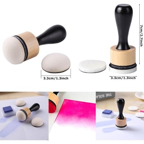 2.7 inch Mini Ink Blending Tools with 1.3 inch Foams Refills Domed Round DIY Ink Stamp Stencil Albums Painting Art 2021 New