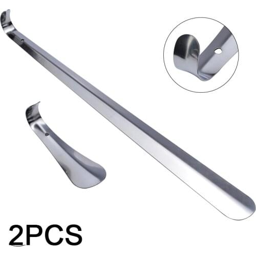 2Pcs Stainless Steel Shoehorn Long Short Metal Stable Stainless Steel Shoe Puller Shoe Accessories 16x52cm Hot Sale
