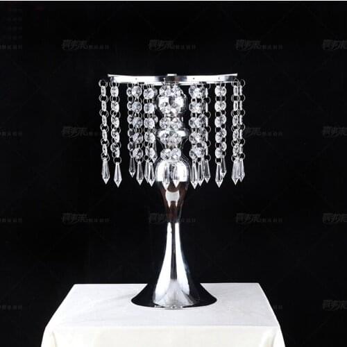33cm Silver Crystal Table Centerpiece Wedding Flower Stand Wedding decoration 10 pcs/lot