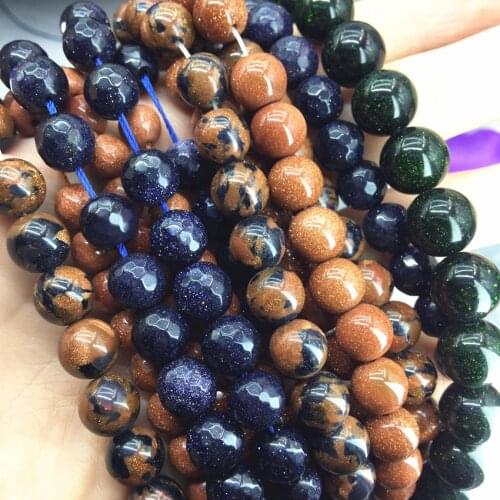 4 colors faceted round/round natural stone sandstone galaxy 2-14mm pick size loose beads women jewelry finding 15inch A05