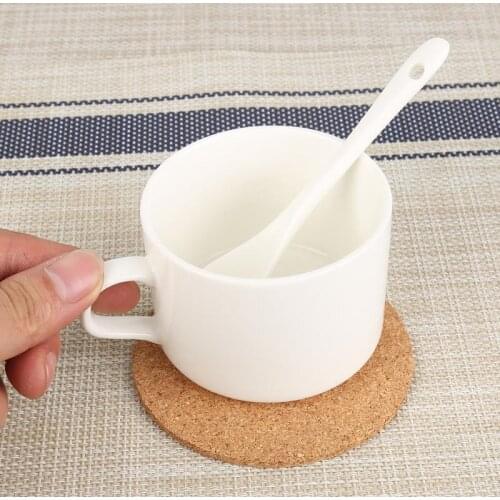 6 Pcs 9cm Simple Modern Coaster Drink Cup Mat Coffee Cork Round Placemats Plain Tea Wine Table Placemat Kitchen Accessories
