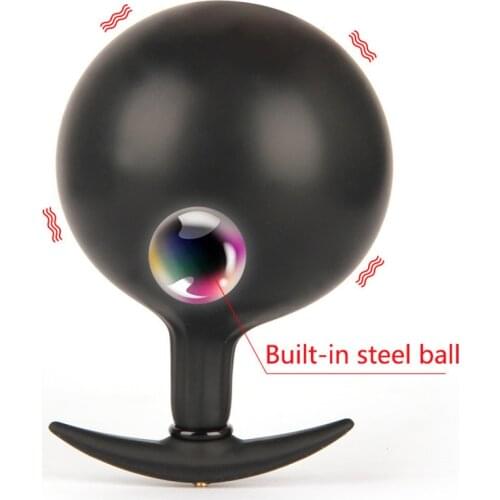 Sexy Inflatable Anal Plugs Built-in Steel Ball Big Butt Plug Vibrator Vaginal Prostate Stimulator For Adult Men Women Sex Toys