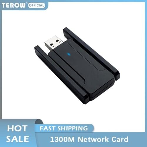 TEROW 11AC1300Mbps Wireless Network Card 802.11AC USB3.0 Dual Band High Speed Network WiFi Adapter 2.4GHz+ 5.8GHz WiFi Receiver