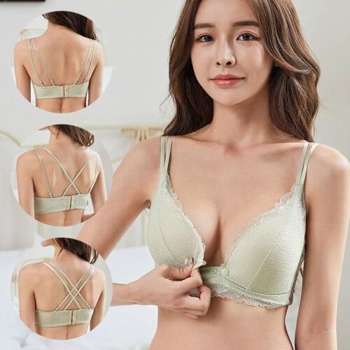 Beautiful back breastfeeding bra gather anti-sagging breast milk thin cotton breastfeeding bra pregnant women underwear female p