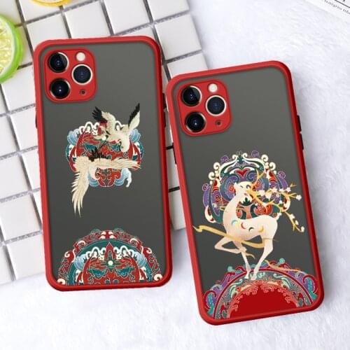 Mythical Beast Crane Deer Tiger Dragon Phone Case For iphone X XS MAX XR 12 Mini 11 pro MAX 6s 7 8 Plus SE 2020 Hard Back Cover