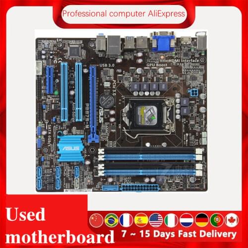 For ASUS P8B75-M Computer Motherboard LGA 1155 DDR3 For Intel B75 P8B75 Desktop Mainboard SATA II PCI-E X16 Used