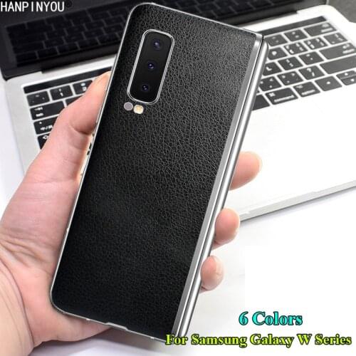For Samsung Galaxy W20 Fold W 2019 2018 2017 Luxury Ultra Thin Back Cover Matte Decals Imitation Leather Sticker Protect Film