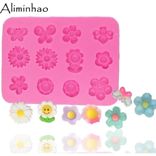 DY0009 Chrysanthemum bee flower DIY Silicone Mold Sugarcraft dessert Candy Chocolate Molds Fondant Cake Decorating Tools
