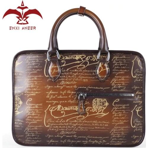 ENXI ANEER Men's Leather Briefcases