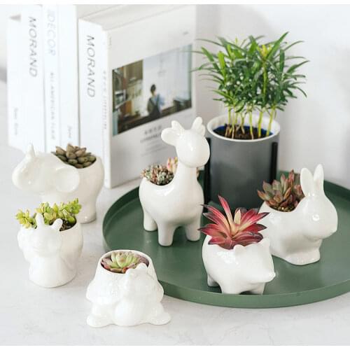 European Handmade Crafts Animal Shaped Planter Pot Small Ceramic Flower Pot Succulent Pot Ceramic Home And Garden Decoration