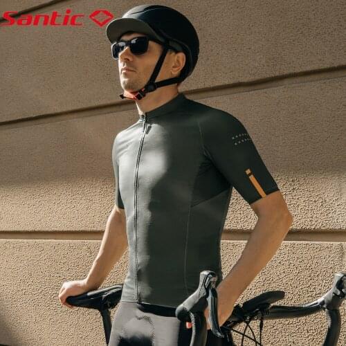 Santic Men Women Cycling Jersey Short Sleeve Bicycle Jreseys Breathable Cycling Clothing Bike Shirt MTB Road T-shirt 6 Colors