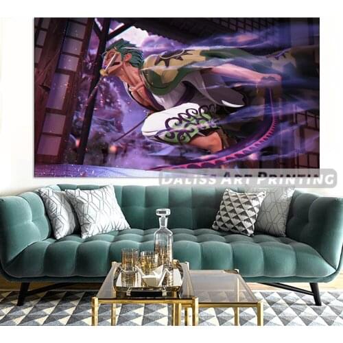 Canvas Anime Roronoa Zoro ONE PIECE Pictures Home Decoration Paintings Poster HD Prints Wall Art Modular Living Room Framed
