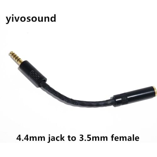 Yivosound hifi man cable 4.4MM Balanced Headphone Adapter Audio Cable 4.4 to 3.5mm 4 Pin Male to Female Angle