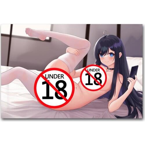 Modern Wall Art 1 Piece Canvas Cloth Fabric Painting Sexy Girl on the Bed Anime Poster Prints Picture For Bedroom Decor