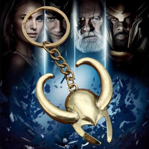 Hot Euro-American Movie Loki Thor Mask Keychain Wholesale Antique Bronze Key Chains For Women&Men Free Shipping Size 4.2*5.1cm