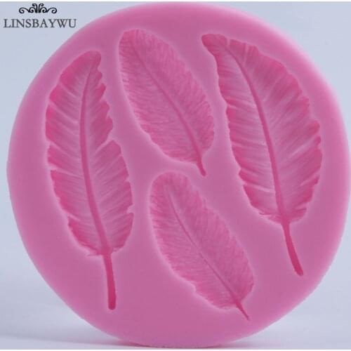 LINSBAYWU DIY Crafts Feather Chocolate Silicone Mold Fondant Cake Decoration Mold Silicone Handmade Soap Mold