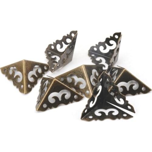 Metal Corners For Books Scrapbooking Photo Albums Menus Corner Protectors Metal Crafts DIY Ornament 20x20x20mm 20pcs MZ341