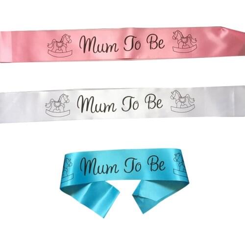 Lovely Mum To Be Satin Sash Blue Pink White Mom To Be Ribbon for Baby Shower Boy Girl Gender Reveal Party Decorations Supplies