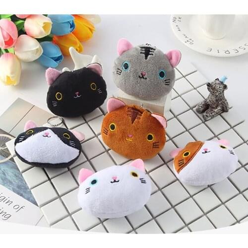 Kawaii Cat Plush Doll Toys Cute Animal Soft Stuffed Dolls Small Keychain Plush Dolls Creative Plush Toys Birthday Gift for Girl