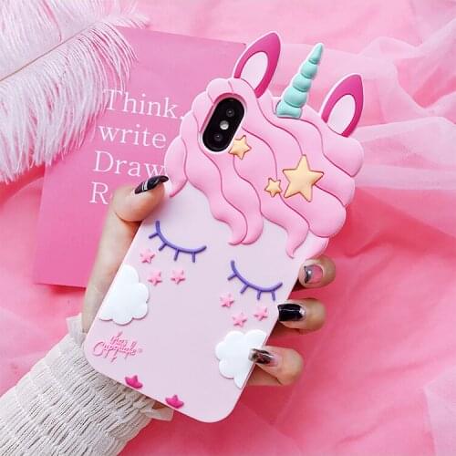 Fashion 3D Cartoon Pink Unicorn Soft Silicone Case For Samsung Galaxy S6 S7 Edge S8 PIus J3 J5 J7 2016 2017 Pro Grand Prime