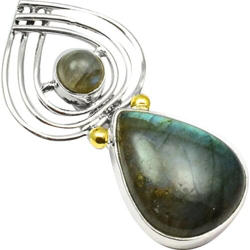 Genuine Labradorite Pendant 925 Sterling Silver, Women Fine Jewelry gift, AP5711