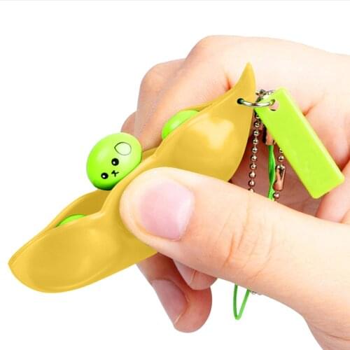 Fidget Toys Beans Peas Toys Pendants Stressball Funny Keychain Gadgets Squishy Fidget Toys Squeeze Antistress Gifts For Kids